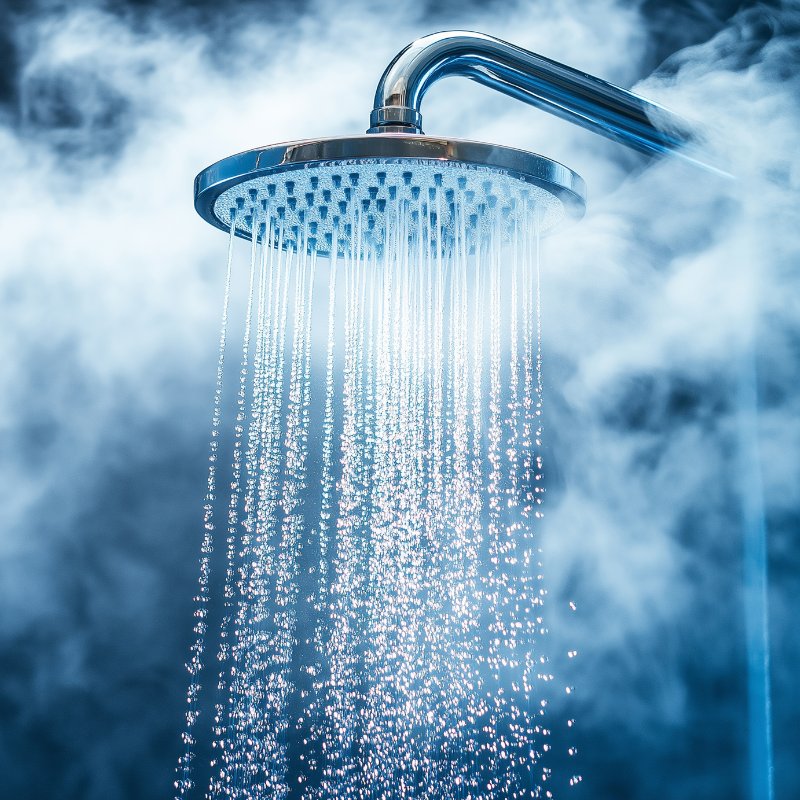 steaming shower